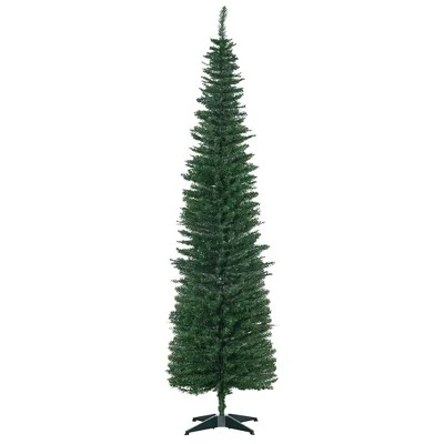 HOMCOM 82.75" Slim Noble Fir Unlit Artificial Christmas Tree with Realistic Branches and 499 Tips 11 HOMCOM 82.75" Slim Noble Fir Unlit Artificial Christmas Tree with Realistic Branches and 499 Tips - Image 9