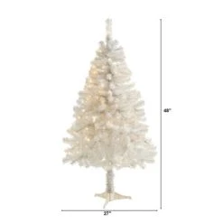 4ft Nearly Natural Pre-Lit LED White Artificial Christmas Tree Clear Lights