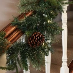 Sunnydaze Decor Sunnydaze Indoor Pre-Lit Artificial Christmas Garland with Pinecones and Red Holly Berries - 9' -Outlet Xmas Decor Tree Store GUEST d0ac1e3b 4ca7 4fc5 9eea be6195201dd8