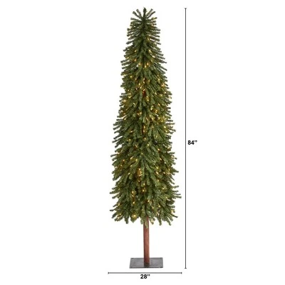 7ft Nearly Natural Pre-Lit Grand Alpine Slim Artificial Christmas Tree Clear Lights 3 7ft Nearly Natural Pre-Lit Grand Alpine Slim Artificial Christmas Tree Clear Lights