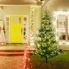 HOMCOM 8 Foot Prelit Artificial Christmas Tree with 1026 Realistic Branches, Warm White LED lights, Auto Open, Green -Outlet Xmas Decor Tree Store GUEST d15eda1d 09f2 4834 bbeb a6f733a8c242