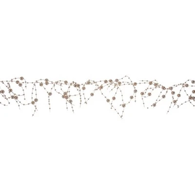 Northlight 5' x 2" Metallic Rose Gold Beaded Christmas Garland- Unlit 5 Northlight 5' x 2" Metallic Rose Gold Beaded Christmas Garland- Unlit - Image 3