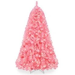 Best Choice Products Pre-Lit Pink Christmas Tree, Artificial Full Holiday Decoration w/ Branch Tips, Incandescent Lights -Outlet Xmas Decor Tree Store GUEST d1773bbe 92bf 4dd5 ba4c 5ee6694dcd49