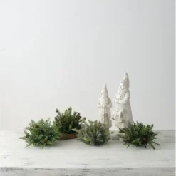 Sullivans Artificial Hemlock and Cedar 1/2 Orb 7"H Green