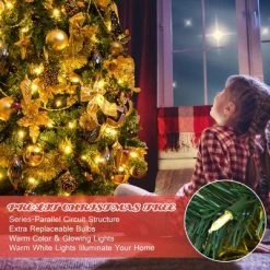 Costway 7.5FT Pre-Lit Artificial Christmas Tree 1100 Tips w/140 Ornaments and 250 Lights -Outlet Xmas Decor Tree Store GUEST d1e269b0 60ef 4a43 8abf 04554bed5b98
