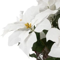 Northlight 22" White Artificial Christmas Poinsettia Flowers with Red Wrapped Base -Outlet Xmas Decor Tree Store GUEST d26babd3 94a5 4d30 aec4 93fd4590dc8a