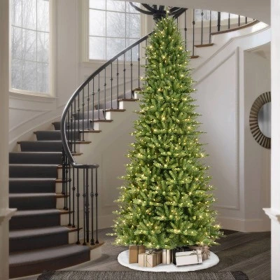 10ft Pre-lit Artificial Christmas Tree Full Forest Fir - Puleo 3 10ft Pre-lit Artificial Christmas Tree Full Forest Fir - Puleo