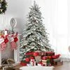 Northlight 6.5' Pre-Lit Flocked Saratoga Spruce Artificial Christmas Tree - Clear Lights