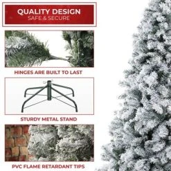 Casafield Snow-Flocked Artificial Pine Christmas Tree with Metal Stand -Outlet Xmas Decor Tree Store GUEST d3363989 04cd 43df b0bc 33a91f5c851f