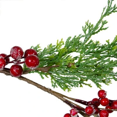 Northlight 5' x 10" Frosted Red Berry Artificial Christmas Garland, Unlit 6 Northlight 5' x 10" Frosted Red Berry Artificial Christmas Garland, Unlit - Image 4