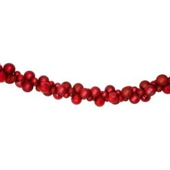 Northlight 6' Red 3-Finish Shatterproof Ball Christmas Garland