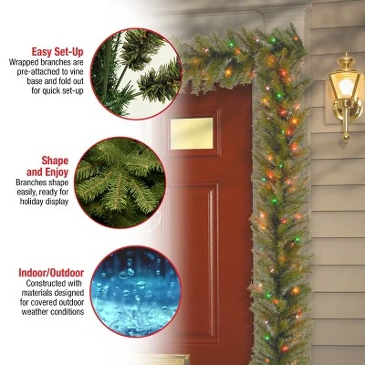 National Tree Company Pre-Lit Artificial Christmas Garland, Green, Evergreen, Multicolor Lights, Plug In, Christmas Collection, 9 Feet 6 National Tree Company Pre-Lit Artificial Christmas Garland, Green, Evergreen, Multicolor Lights, Plug In, Christmas Collection, 9 Feet - Image 4