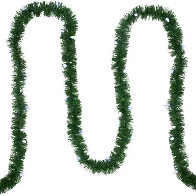 Northlight 18' x 3" Pre-Lit Pine Artificial Christmas Garland, Pure White LED Faceted Lights 4 Northlight 18' x 3" Pre-Lit Pine Artificial Christmas Garland, Pure White LED Faceted Lights - Image 2