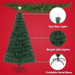 Costway 5'/6'/7'Pre-Lit Fiber Optic Christmas Tree 180/230/280 Lights Top Star -Outlet Xmas Decor Tree Store GUEST d4b9c4d6 abc4 46d4 ba65 3d685d71ed02