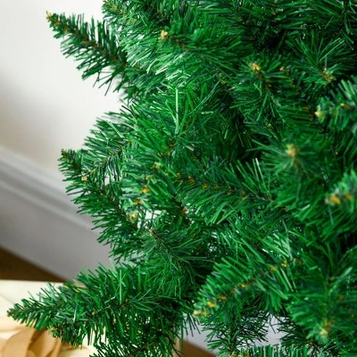 HOMCOM Half Artificial Christmas Tree Holiday Decoration with Auto Open, Steel Base 6 HOMCOM Half Artificial Christmas Tree Holiday Decoration with Auto Open, Steel Base - Image 4