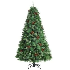 Costway 6ft 7ft8ft Unlit Hinged PVC Artificial Christmas Pine Tree with Red Berries -Outlet Xmas Decor Tree Store GUEST d5364f62 bbf1 4a02 a3de b108daeeb7c0