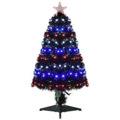HOMCOM 35.5" Tall Pre-Lit Douglas Fir Artificial Christmas Tree with Realistic Branches, 90 Multi-Color LED Lights, Fiber Optics, and 90 Tips, Black 11 HOMCOM 35.5" Tall Pre-Lit Douglas Fir Artificial Christmas Tree with Realistic Branches, 90 Multi-Color LED Lights, Fiber Optics, and 90 Tips, Black -Outlet Xmas Decor Tree Store GUEST d575c608 2bd7 4aff b4a0 49868790d24b