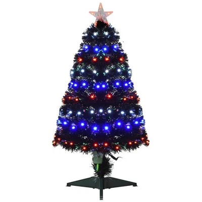 HOMCOM 35.5" Tall Pre-Lit Douglas Fir Artificial Christmas Tree with Realistic Branches, 90 Multi-Color LED Lights, Fiber Optics, and 90 Tips, Black 7 HOMCOM 35.5" Tall Pre-Lit Douglas Fir Artificial Christmas Tree with Realistic Branches, 90 Multi-Color LED Lights, Fiber Optics, and 90 Tips, Black - Image 5