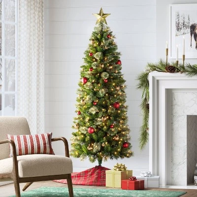 6' Pre-lit Slim Virginia Pine Artificial Christmas Tree Clear Lights - Wondershop™ 3 6' Pre-lit Slim Virginia Pine Artificial Christmas Tree Clear Lights - Wondershop™