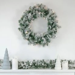 Northlight 9' x 10" Flocked Pine Artificial Christmas Garland - Unlit