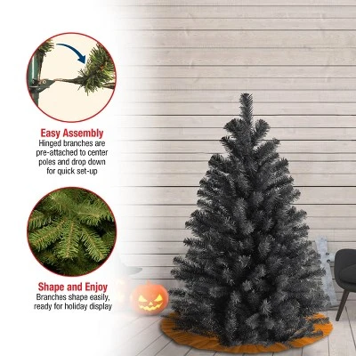 National Tree Company 4.5 ft Artificial Full Christmas Tree, Black, North Valley Spruce, Includes Stand 6 National Tree Company 4.5 ft Artificial Full Christmas Tree, Black, North Valley Spruce, Includes Stand - Image 4