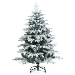 Tangkula Snow Flocked Christmas Tree, Pre-lit Artificial Xmas Tree w/ LED Lights & PE & PVC Branch Tips -Outlet Xmas Decor Tree Store GUEST d6e431d7 3fc5 4ee0 9ec1 9fd72ef6a2f4