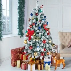 Yaheetech Frosted Artificial Christmas Tree Frosted Artificial Christmas Tree, Green