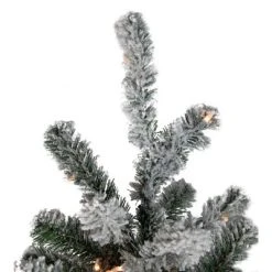 Northlight 7.5' Prelit Artificial Christmas Tree Flocked Natural Emerald - Warm Clear Lights
