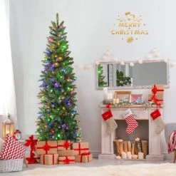 Tangkula Full Artificial Christmas Tree Pre-lit Christmas Tree w/Warm White & Multi-color LED Lights Foldable Metal Stand -Outlet Xmas Decor Tree Store GUEST d7e45ded f382 4065 acc8 3dfd8707a693