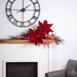 Northlight 24" Red Glittered Poinsettia Christmas Stem Spray -Outlet Xmas Decor Tree Store GUEST d800fde5 d9a0 4713 b927 9c80b38249ab