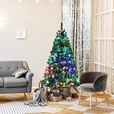 Costway 5ft Pre-lit Fiber Optic PVC Artificial Christmas Tree w/ 449 Branch Tips 3 Costway 5ft Pre-lit Fiber Optic PVC Artificial Christmas Tree w/ 449 Branch Tips