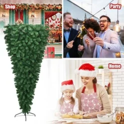 Costway 7Ft Unlit Upside Down Artificial Christmas Tree with 1000 Branch Tips Holiday -Outlet Xmas Decor Tree Store GUEST d81a7f63 250f 48ea 9b1d 183bb654fa4f
