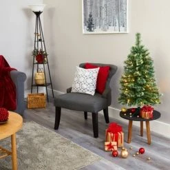 3ft Nearly Natural Pre-Lit LED Wisconsin Snow Tip Pine Artificial Christmas Tree Clear Lights -Outlet Xmas Decor Tree Store GUEST d883bc8c f320 4559 a35a 744178087352