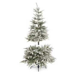 Home Heritage Snowy Abies Pine Prelit Flocked Artificial Christmas Tree, Clear Dimmable Fairy Lights, Quick Set-Up, PVC Tips, Stand, Green -Outlet Xmas Decor Tree Store GUEST d8f38ec1 bd2e 4a69 97c1 09e3596e812c
