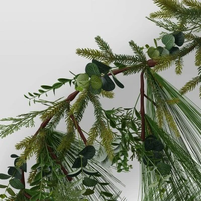 6' Pine and Eucalyptus Artificial Christmas Garland Green - Wondershop™ 4 6' Pine and Eucalyptus Artificial Christmas Garland Green - Wondershop™ - Image 2