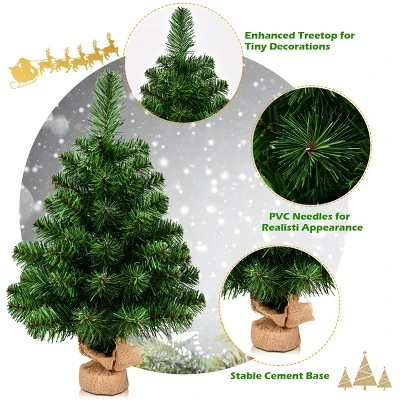 Tangkula 2'PVC Artificial Small Christmas Tree Holiday Season Decoration 6 Tangkula 2'PVC Artificial Small Christmas Tree Holiday Season Decoration - Image 4