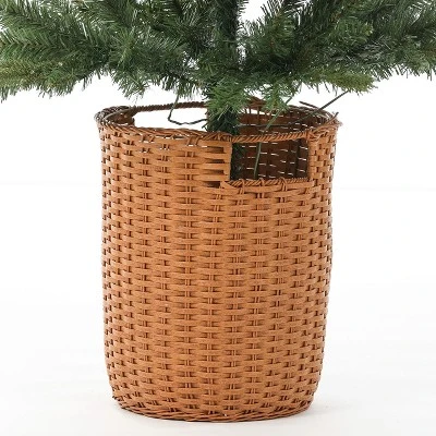 LuxenHome 6.5ft Pre-Lit LED Artificial Slim Fir Christmas Tree with Pot 6 LuxenHome 6.5ft Pre-Lit LED Artificial Slim Fir Christmas Tree with Pot - Image 4