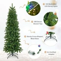 Costway 5FT Pre-Lit Hinged Artificial Christmas Tree with 390 Tips & 180 Multicolor Lights -Outlet Xmas Decor Tree Store GUEST dad249e4 3168 4ef8 bf79 4162eb42494d