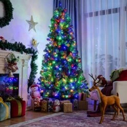 Costway 8ft Pre-lit Hinged Christmas Tree with Remote Control & 9 Lighting Modes -Outlet Xmas Decor Tree Store GUEST db7f517a 92ab 48b7 8352 8102aefbb5b4