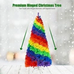 Costway 7FT Artificial Hinged Colorful Rainbow Full Fir Christmas Tree with 1213 Tips -Outlet Xmas Decor Tree Store GUEST dbb50196 ed9a 491d a98c 8eb3601b83cd