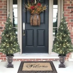 LuxenHome Set of 2 4Ft Pre-Lit LED Artificial Pine Christmas Tree with Urn Pot 20 LuxenHome Set of 2 4Ft Pre-Lit LED Artificial Pine Christmas Tree with Urn Pot -Outlet Xmas Decor Tree Store GUEST dc24e34c f693 48da 9e73 09ab809c13d0