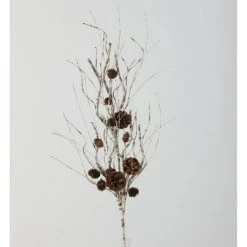 Sullivans Artificial Birch and Pinecone Spray 37"H Brown