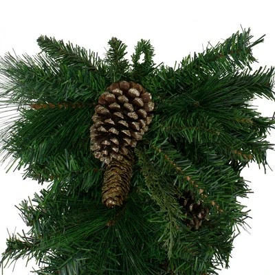 Northlight 28" Unlit Artificial Mixed Pine with Pine Cones and Gold Glitter Christmas Teardrop Swag 4 Northlight 28" Unlit Artificial Mixed Pine with Pine Cones and Gold Glitter Christmas Teardrop Swag - Image 2