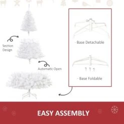 HOMCOM 6ft Tall Pre-Lit Douglas Fir Artificial Christmas Tree with Realistic Branches, 250 Warm White LED Lights and 1000 Tips, White 13 HOMCOM 6ft Tall Pre-Lit Douglas Fir Artificial Christmas Tree with Realistic Branches, 250 Warm White LED Lights and 1000 Tips, White -Outlet Xmas Decor Tree Store GUEST ddf7b941 d25e 42f9 91bd 1e626c470d40