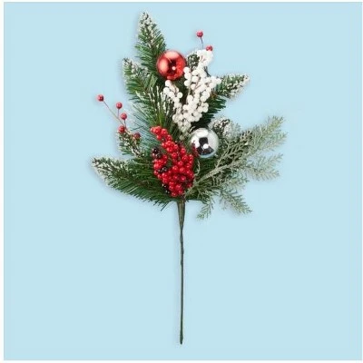 Northlight 22" Mixed Pine and Berry Christmas Spray 3 Northlight 22" Mixed Pine and Berry Christmas Spray