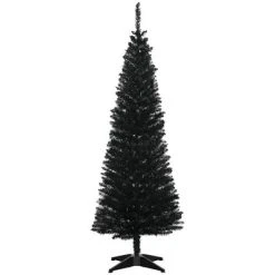 HOMCOM 59" Artificial Pencil Christmas Tree, Slim Xmas Tree with 294 Realistic Branch Tips and Foldable Metal Stand -Outlet Xmas Decor Tree Store GUEST dfc27154 992e 4d7b b304 b419d94e886a