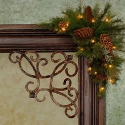 National Tree Company 30in. White Pine Corner Swag with Battery Operated LED Lights