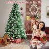 Costway 8ft Unlit Hinged Artificial Christmas Tree w/ Snow Flocked Tips and Red Berries -Outlet Xmas Decor Tree Store GUEST e075e045 d821 4aa2 b041 47312ffd23ac