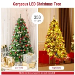 Tangkula 6ft Pre-lit Christmas Tree Artificial Christmas Pine Tree w/ 350 LED Lights & 814 Branch Tips -Outlet Xmas Decor Tree Store GUEST e0d4652d 570a 42c3 8629 0c26970d7345