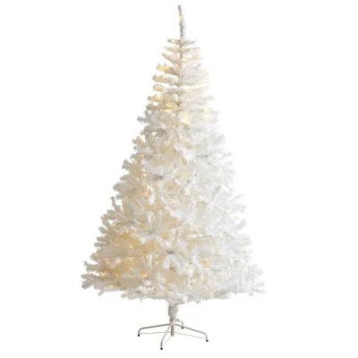 Nearly Natural 8' White Prelit LED Artificial Christmas Tree 3 Nearly Natural 8' White Prelit LED Artificial Christmas Tree